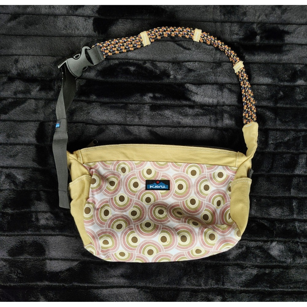 Kavu Sydney Satchel Crossbody Bag Adjustable Strap Retro Circle Shape Printed - Picture 2 of 5